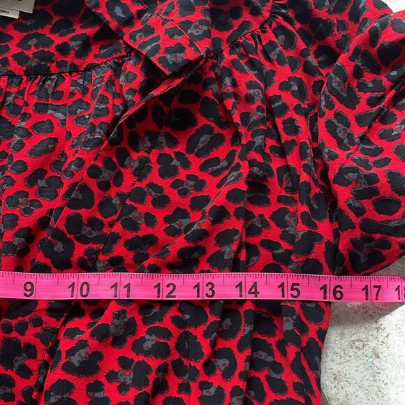 Zadig & Voltaire Reveal Leopard Print Long Sleeve Blouson Minidress - Picture 11 of 16